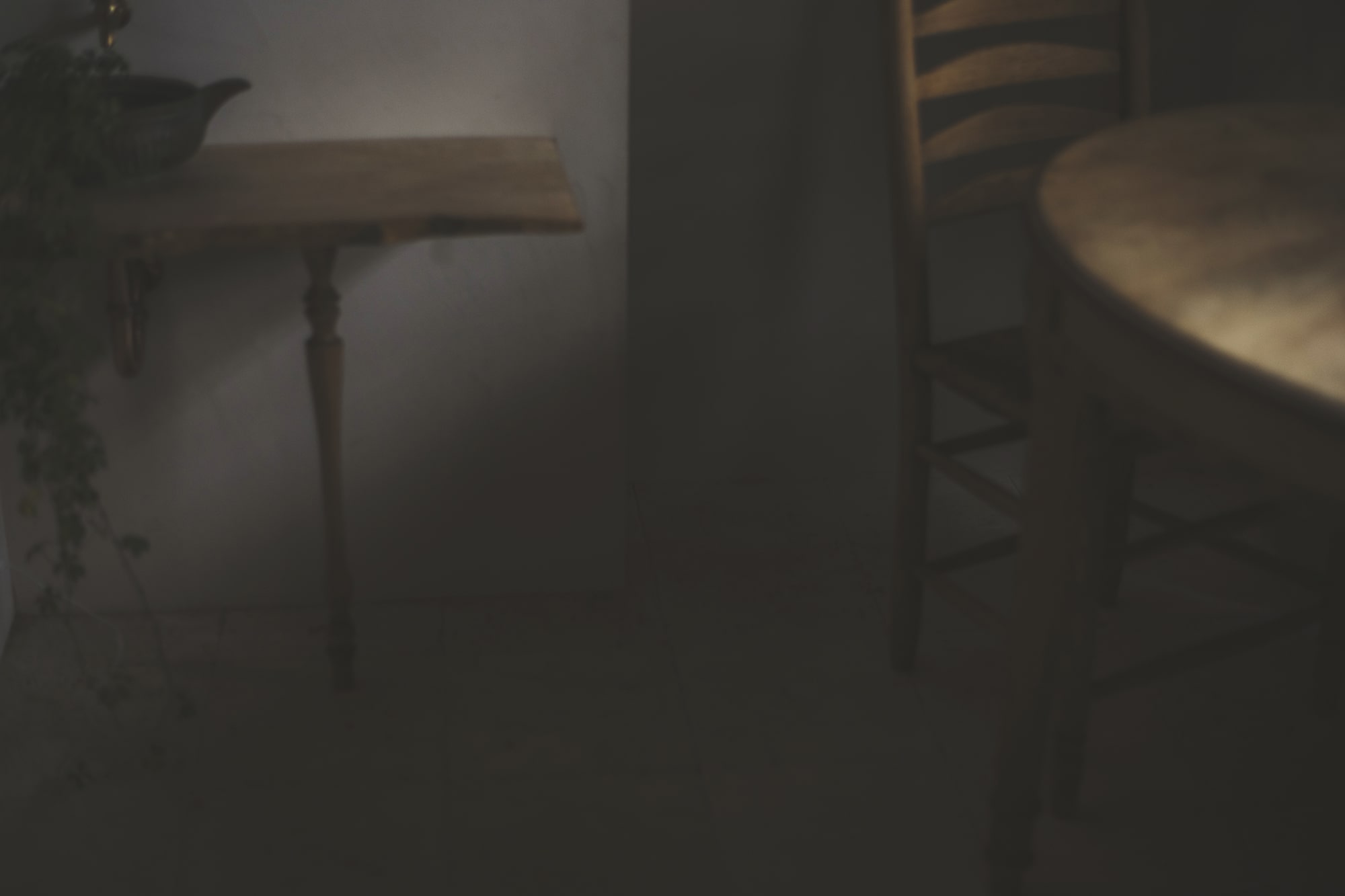 Wooden furniture in dark tone room